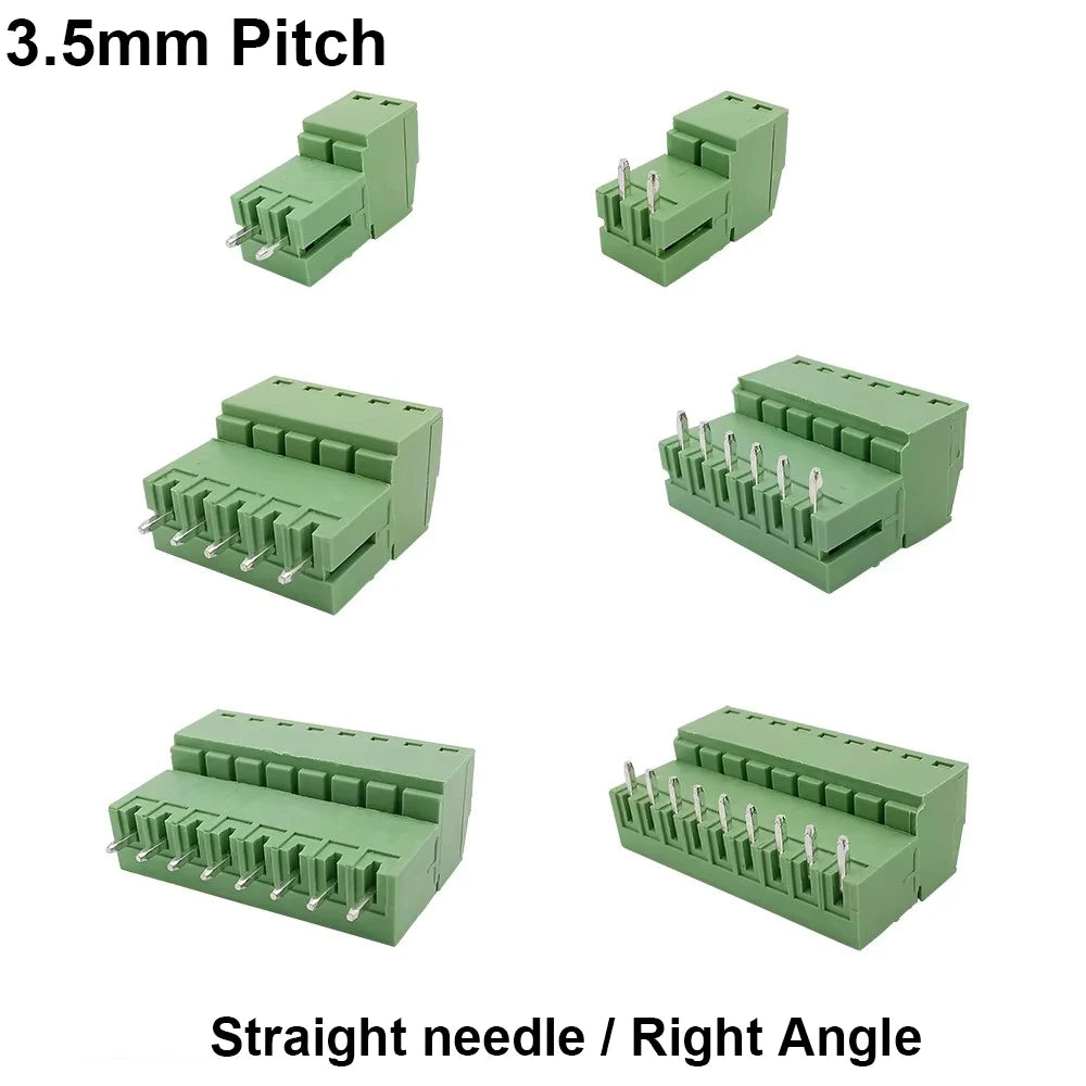 5Pairs 15EDG KF2EDG 3.5mm 3.81mm 5.08mm PCB Screw Terminal Block 2P-12 Pin Male Plug Female Socket Pin Header Wire Connector