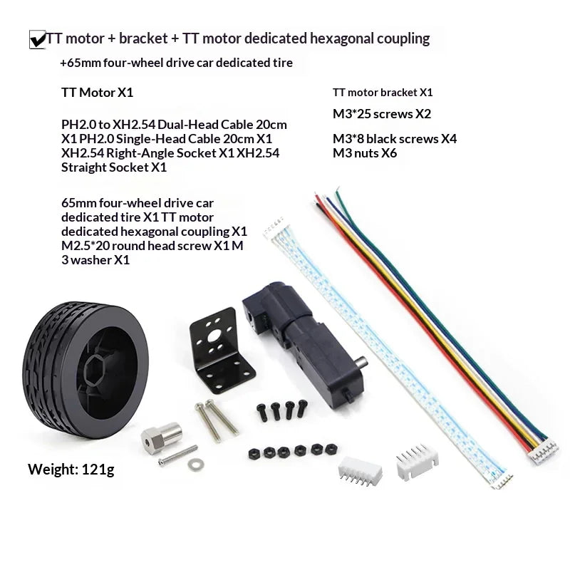 High Quality TT Motor DC Gear Motor Metal Output Shaft High Precision Encoder with Protective Shell