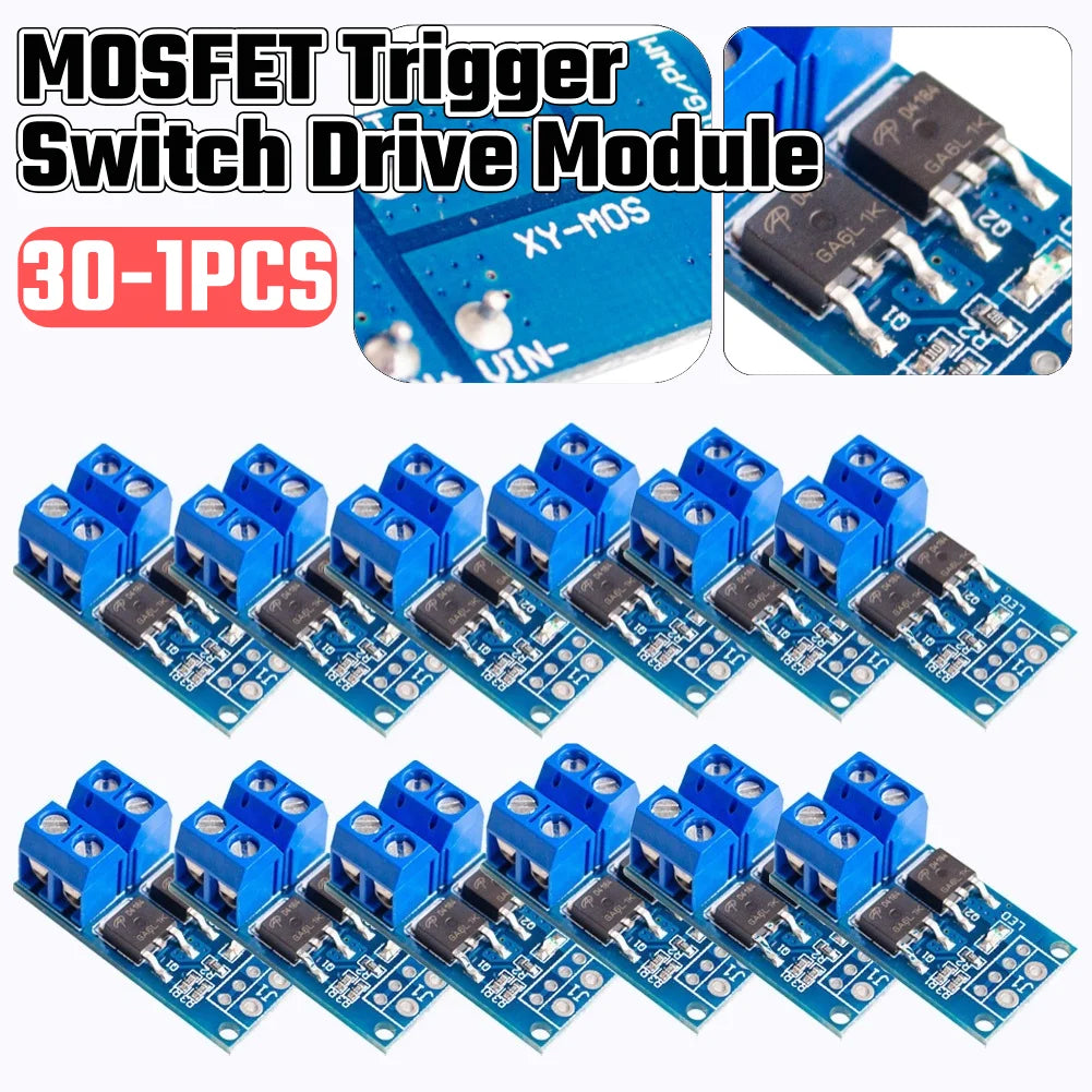 30-1PCS DC 5V-36V PWM Motor Speed Controller MOSFET 15A/30A High Power MOSFET Switch Module for LED/Motor/Pump Control 0-20KHz