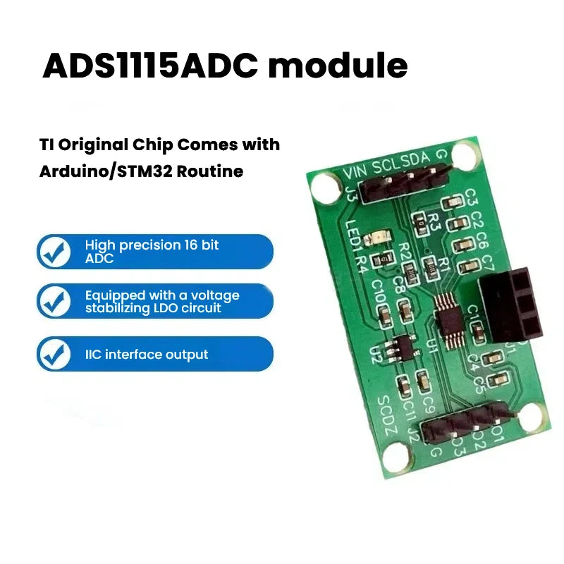 ADS1115 Module Temperature Acquisition 4-channel 16 Bit High-precision ADC Analog-to-digital Converter STM32 Routine