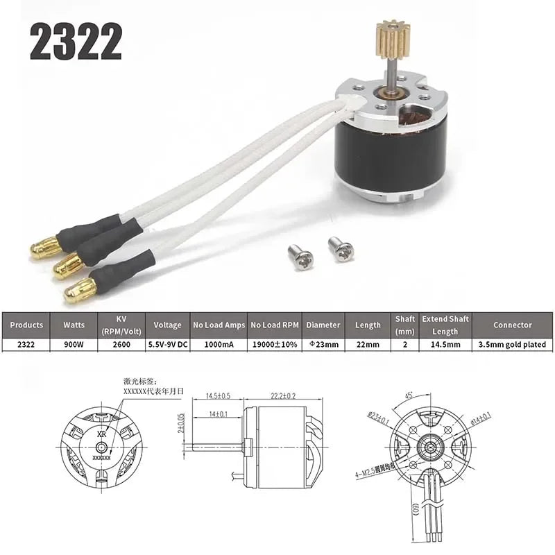 NEEBRC 2322 2600KV Outrunner Brushless Motor AM32 45A Brushless ESC for 1/12 RC Cars Crawler Upgrade Kit MN99S MN82 MN168 MN78