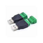 USB 2.0 Type Connector with 5 Pin Screw Terminal, Solderless Male Female USB Plug Socket for Computer TV Phone Keyboard Mouse