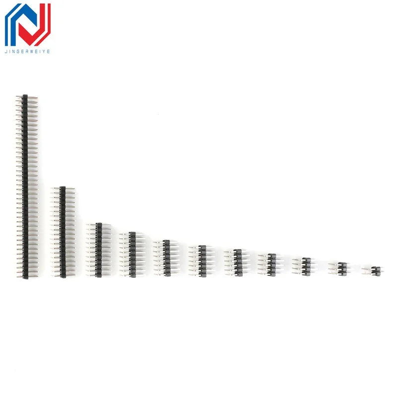 10pcs 2.54mm Double Row Male PCB Board Pin Header Connector Strip Pin Header 2 * 2/3/4/6/8/10/12/15/20/40P For Arduino