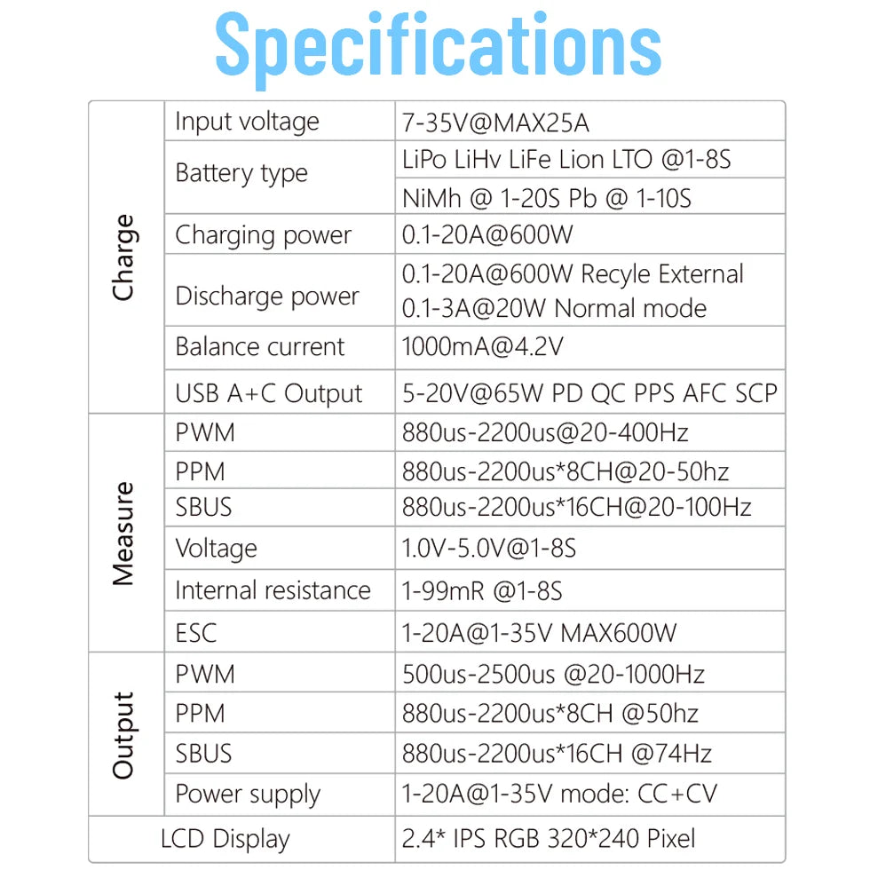 ToolkitRC M9 600W 20A USB Fast Charing DC Smart Charger Adjustable Screen Angle with Audio Function For 1-8S Lipo LiFe Battery
