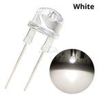 50/500PCS 8mm Straw Hat 0.5W White Warm Red Yellow Blue Green Emitting Diode LED Wide Angle Ultra Bright Bulbs Light Lamp Diodes