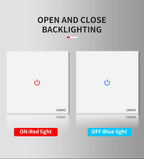 UBARO Eu Wall Touch Switch Luxury Glass Panel Led Indicator Power Light Sensor Button Live Wire Control Switches 1/2/3 Gang