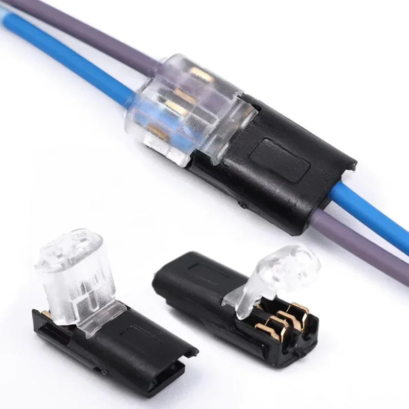 Double Wire Plug-in Connectors with Locking Buckle Car Wire 2 Way Terminal Block Waterproof Quick Connector Cable Clamps