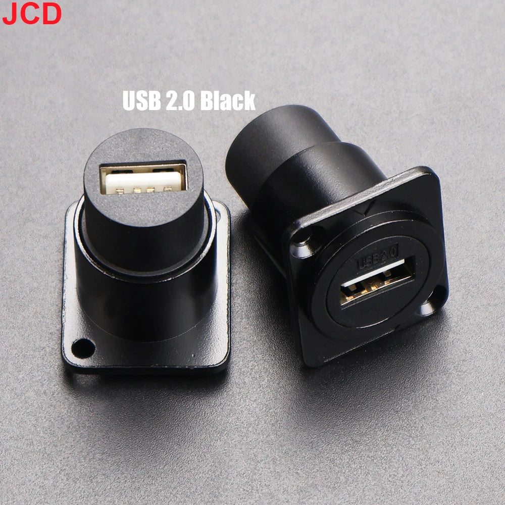 JCD 1pcs Metal D Type Module RJ45 CAT6&USB 2.0/3.0&Type C&HDMI-Jack Socket Through Network Panel Mounting Electronic Connector