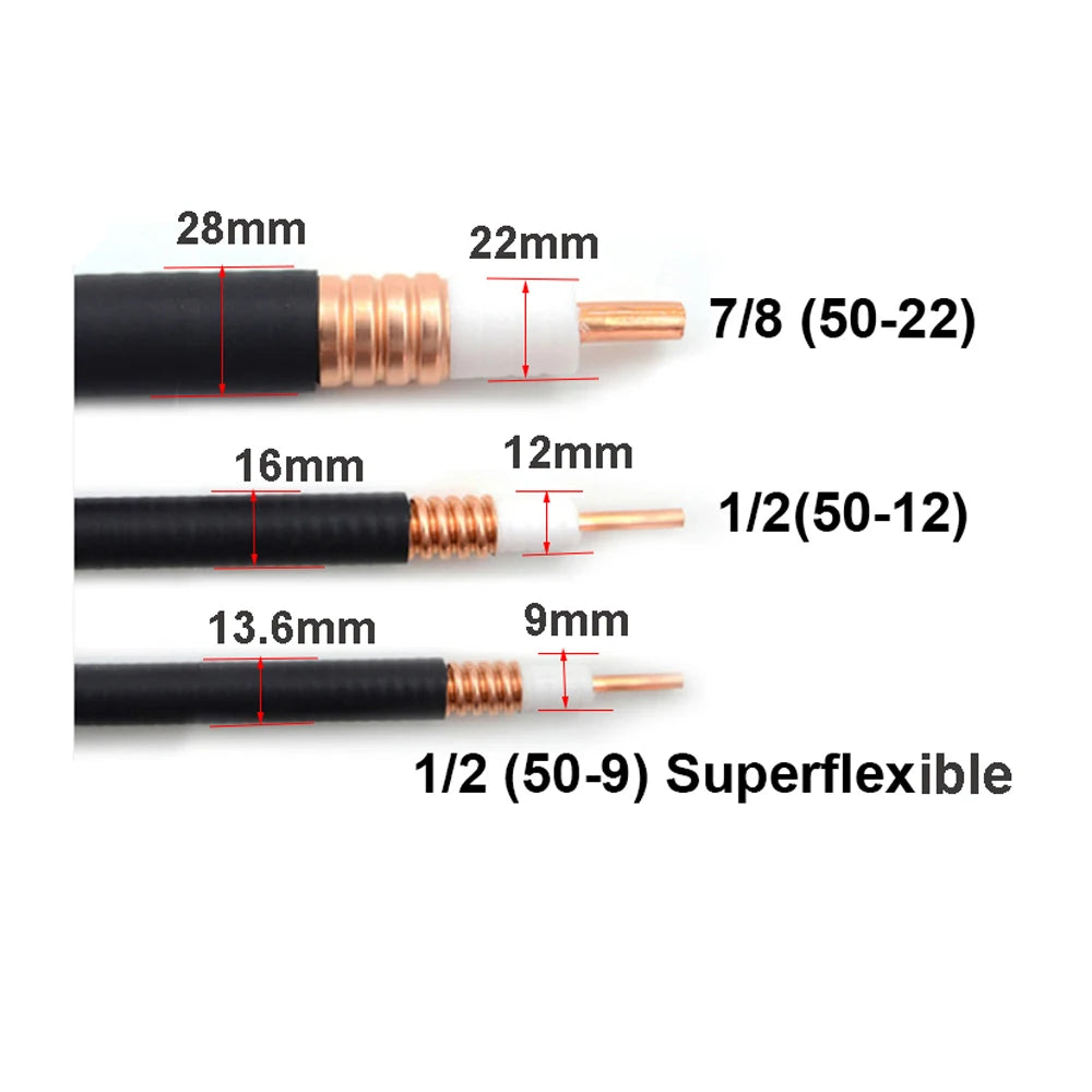 N Male to N Male 1/2 50-12 Feeder Line Jumper 50Ohm RF Coax Cable for Base station 4G 5G LTE Cellular Amplifier Signal Booster