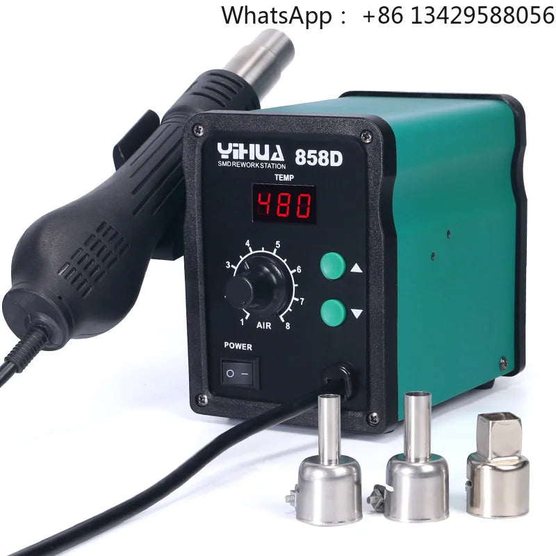 YIHUA 858D 700W Hot Air Soldering Station 110/220V Rework Station Portable Heat Gun for SMT Welding & Repair New Used Condition