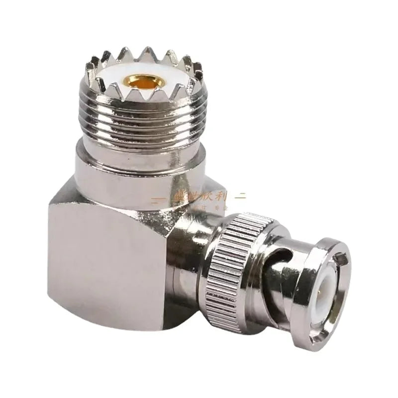 1Pcs SO239 SO-239 UHF Female To Q9 BNC Male Connector UHF SL16 SO239 Female To BNC Female 90 Degree Right Angle RF Adapter Brass