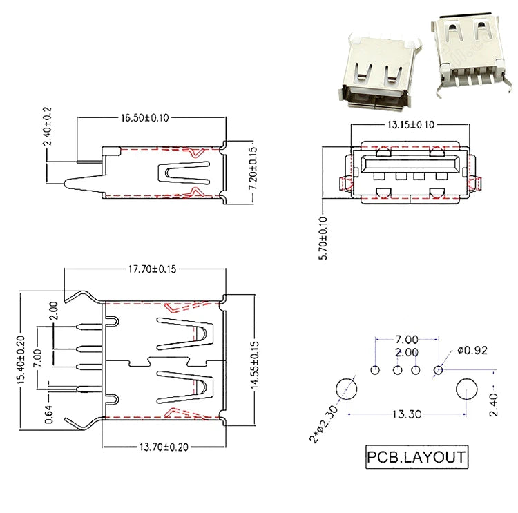 5PCS USB Interface Socket Type A Standard Port Female Male Solder Jacks Connector DIP Straight Vertical Bend Needle PCB Socket