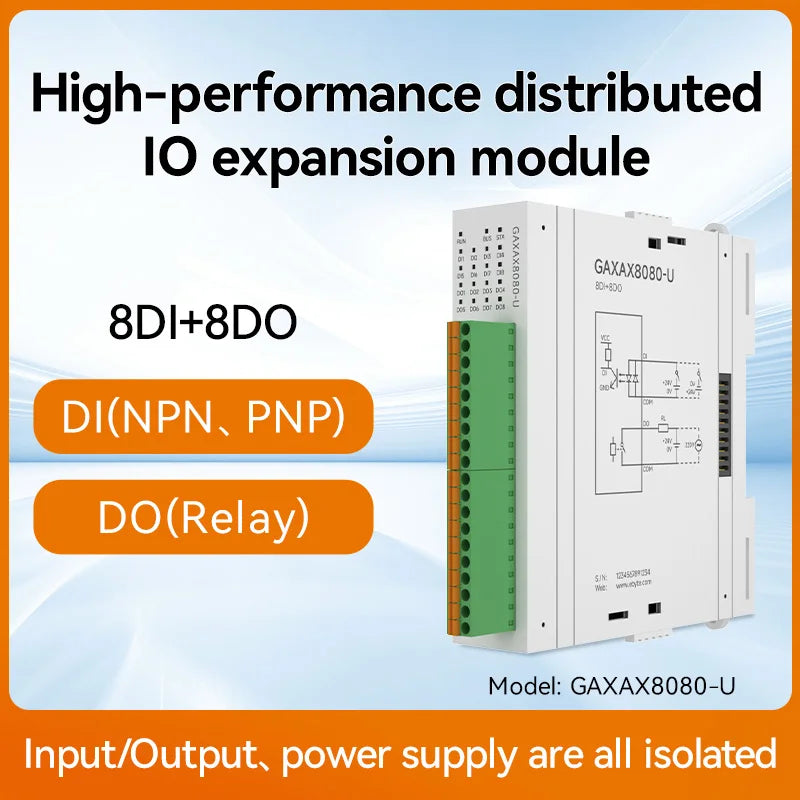 Distributed Remote IO Module RJ45 RS485 AI/DI/DO Modbus TCP RTU CDSENT M31-U Series Switch Analog Input/Ouput Rail Installation