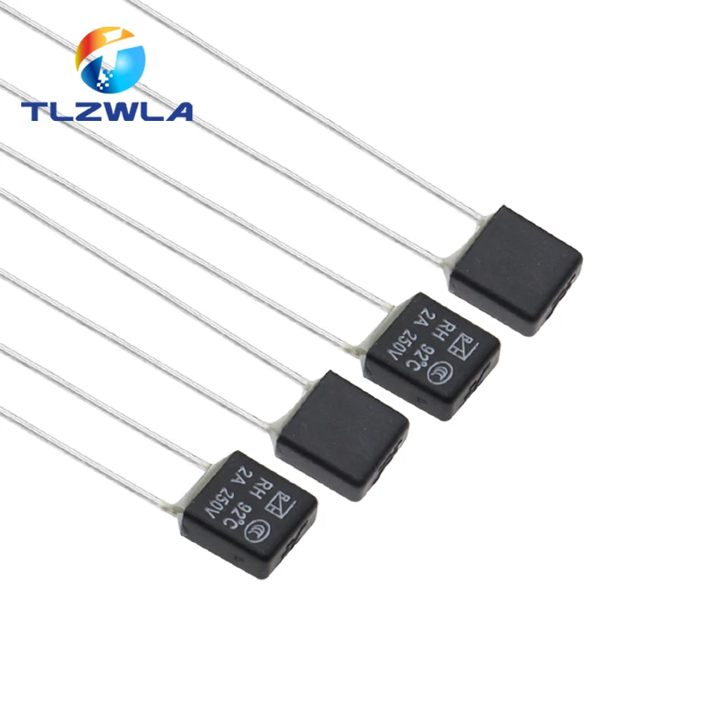 100PCS RH 92 95 102 105 115 120 125 130 135 140 145 150 Degree Thermal Fuse RH Temperature Fuse 2A 250V Fan Motor Thermal Fuse