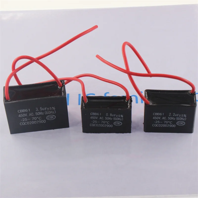 CBB61 starting capacitance AC Fan Capacitor 450V CBB Motor Run Capacitor 1UF 1.2UF 1.5UF 1.8UF 2UF 2.5UF 3UF 3.5UF 4UF-25UF