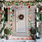 1pc Christmas Tinsel Garland Metallic Shiny Garland With LED Lights Christmas Tree Garland Thick Hanging Suitable For Home Decor