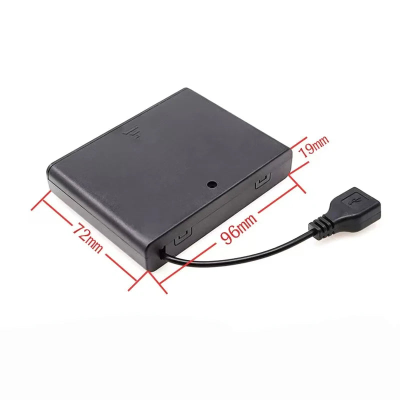 2X 3X 4X 6X 8X AA USB Battery Case With Power Switch With USB Socket AA Battery Box for 5V LED Strip Lights Mini Power Supply