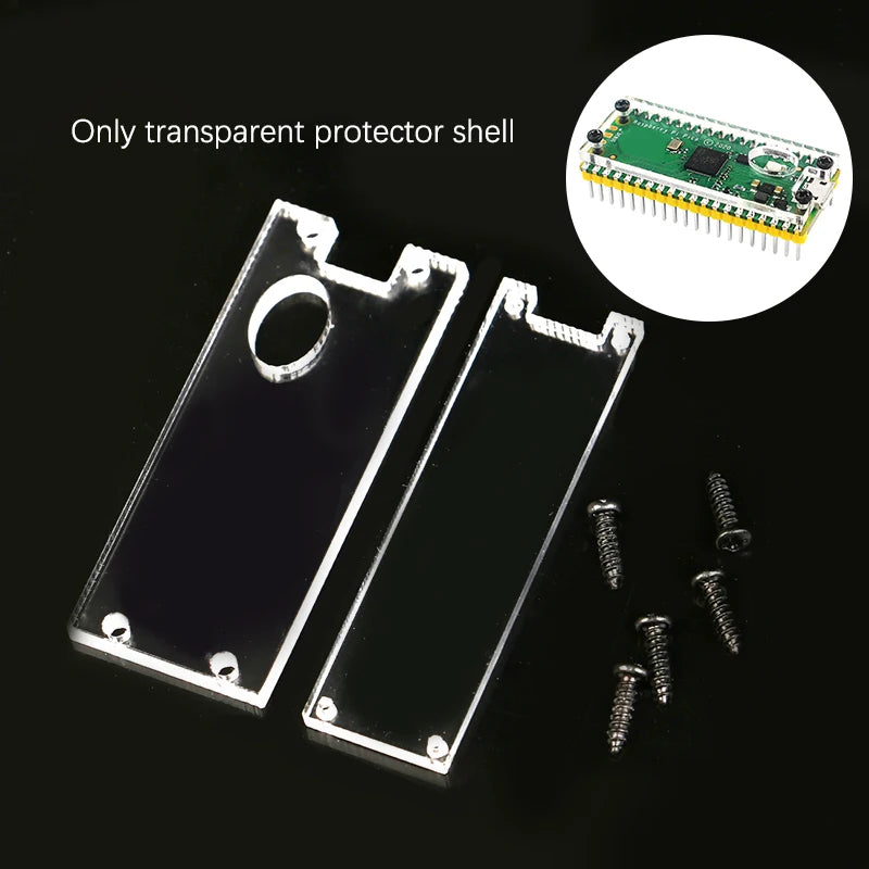 1Set Pi Pico Case Acrylic Hard Shell Transparent Protector Case Fixing Bracket with Screw for Raspbery Pi Pico Board