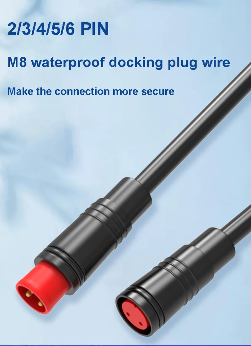 1pair male+female E-bike Line  M8 Signal Speed Sensor Extension Cable 2 3 4 5 6 Pin Electric Bicycle IP65 Waterproof Joint