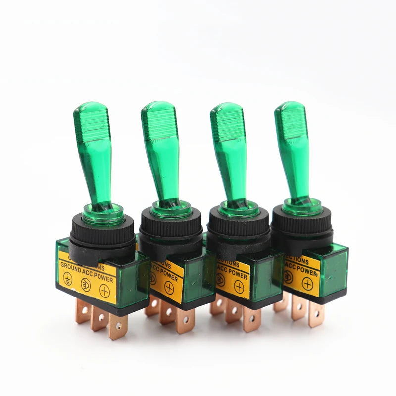 4Pcs Car Toggle Switch 12V Illuminated Car Rocker Switch 20A Rocker Switch Red Blue Green Yellow