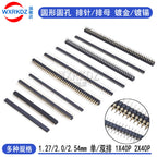 1x40P 1.27mm 2.0mm 2.54mm Round Hole Male Tin Gold Female Pin Header Single Row 0.1" Breakable PCB IC Crystal Transistor Socket