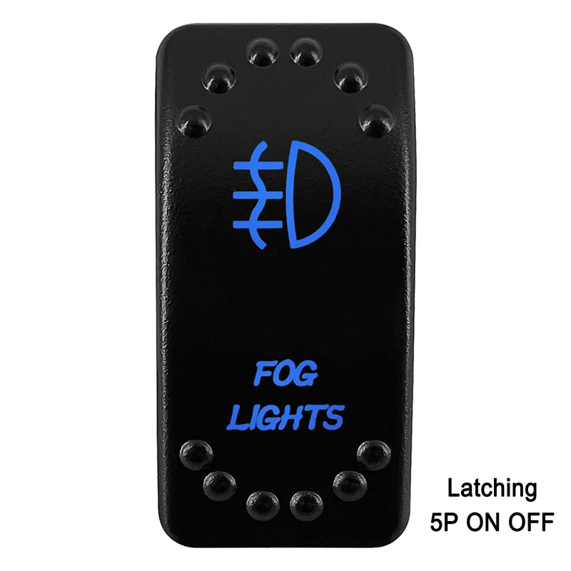 Waterproof Rocker Switch with Blue LED | 12V/24V Latching & Momentary (SPST/ DPDT) | for Marine, UTV, ATV, RZR, Automotive