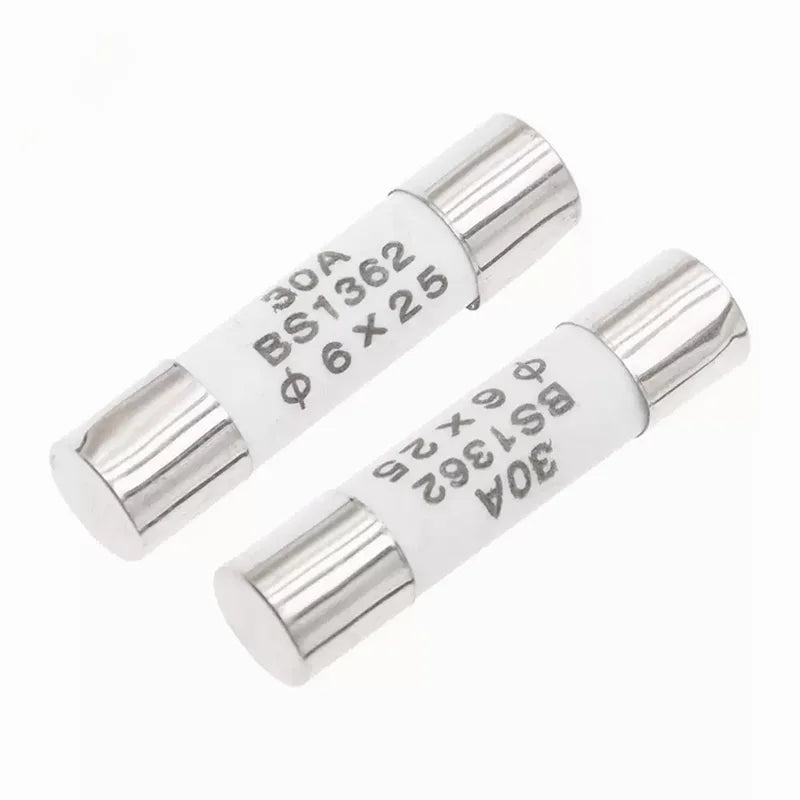 10PCS 6x25mm Ceramic Fuse Tube Fuse 250V 0.5A 1A 2A 3A 4A 5A 6A 8A 10A 12A 15A 20A 25A 30A Fast Fusing 6*25mm