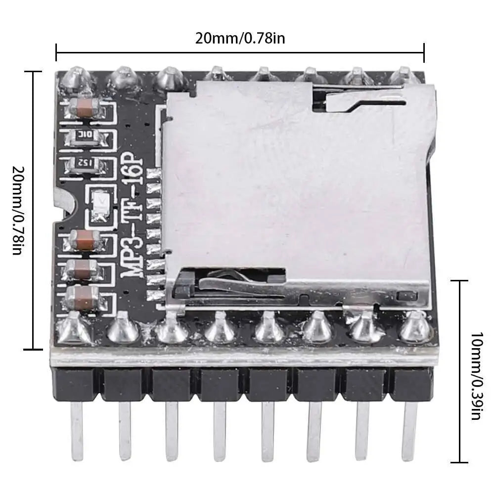Dfplayer TF Card U Disk Mini MP3 DF Player Audio Voice Module IO/Serial Port/AD MP3-TF-16P For Arduino