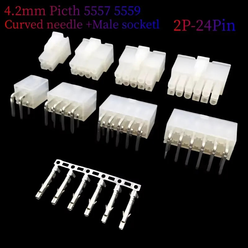 5Sets Molex Automotive Wire Connectors 5557/5569 Series 2P/4P/8P/10P/12P-24P Male Female Socket 4.2mm Plug for Electrical Wiring