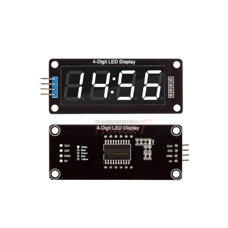 TM1637 LED Display Module for Arduino 4 Digit 7 Segment 0.56 inch Time Clock Indicator Tube Module Red Blue Green Yellow White