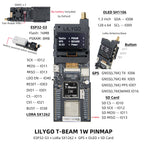T-Beam 1W ESP32-S3 LoRa SX1262 (830–945MHz) module with 1.3" OLED and GPS, compatible with F550 battery