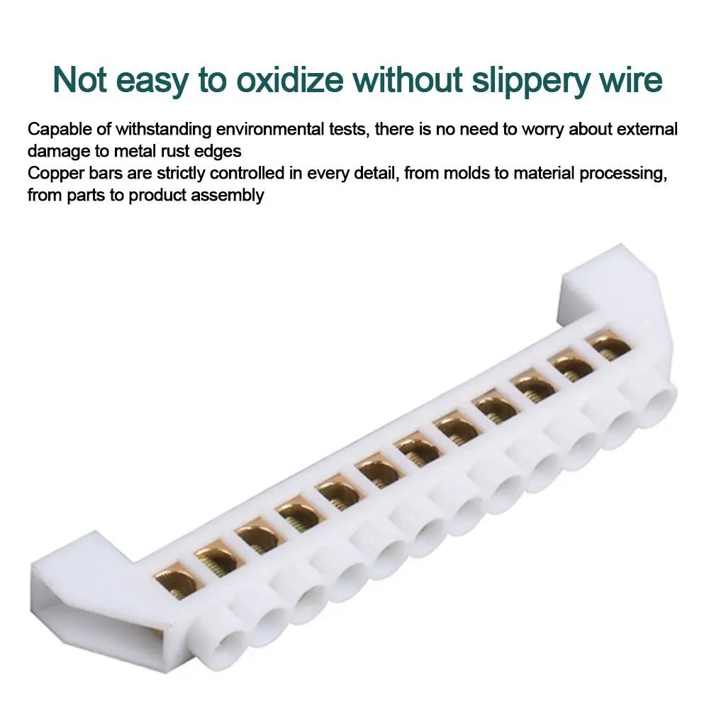 Earth Neutral 5-12 Hole Bridge Type Zero Line Ground Bar Grounding Copper Bar Distribution Box to Zero Terminal Block Connector