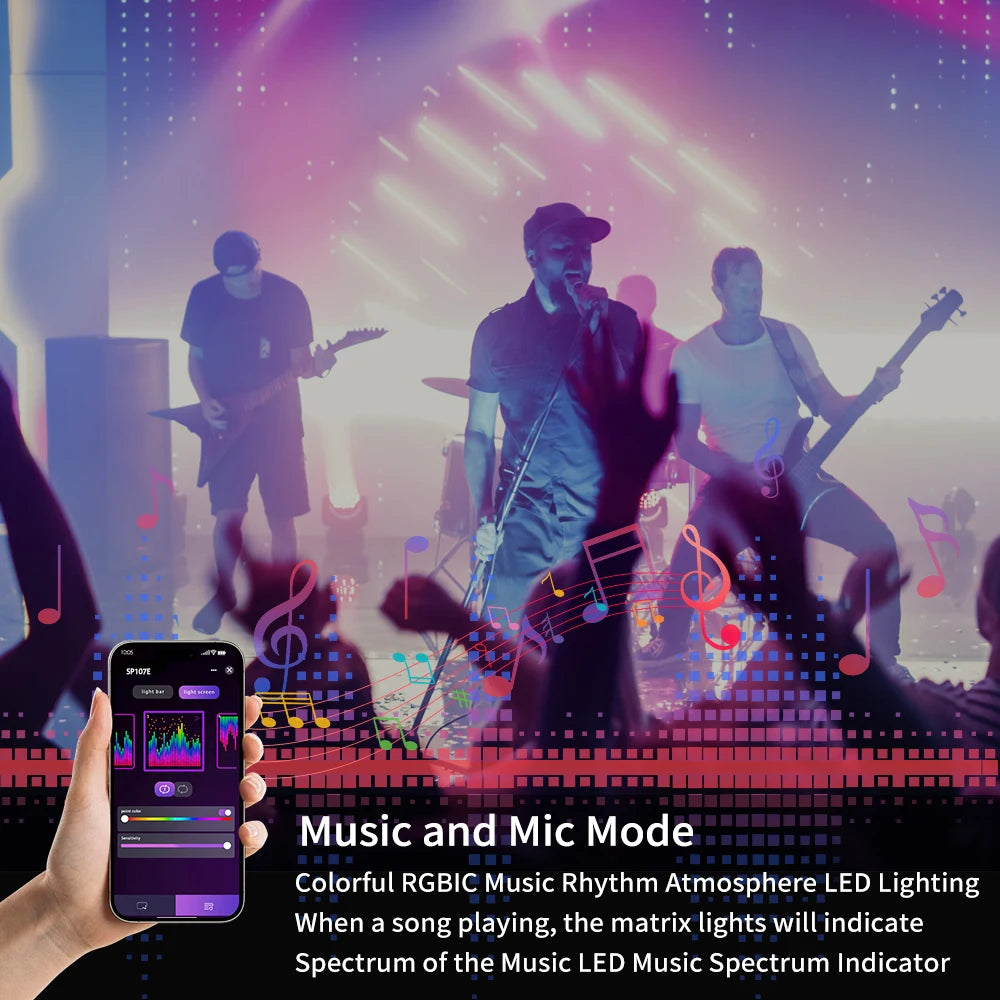 Ws2812B Led Rgbic Strip Light Controller Dc5V-24V WiFi Sp511E Music Ws2811 Sk6812 Sp107E Addressable Sp107E Smart App Controller