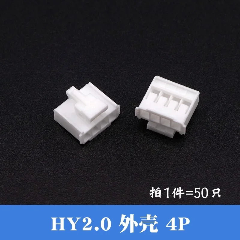 50Pcs HY2.0 Plastic Shell 2.0mm Pitch With Buckle Lock Connector 2P/3P/4P/5P/6P/7P/8P/10Pin
