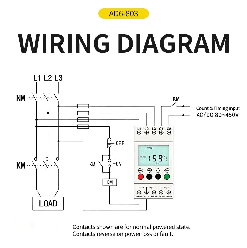 LCD Digital Three-Phase Power Supply Motor Overvoltage And Undervoltage Elevator Phase Sequence Protection Relay