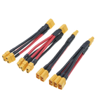 XT60 Parallel Battery Connector 3-Way 12AWG Silicone Wire Male/Female Dual Extension Y Splitter 100mm for Battery Charger Motor