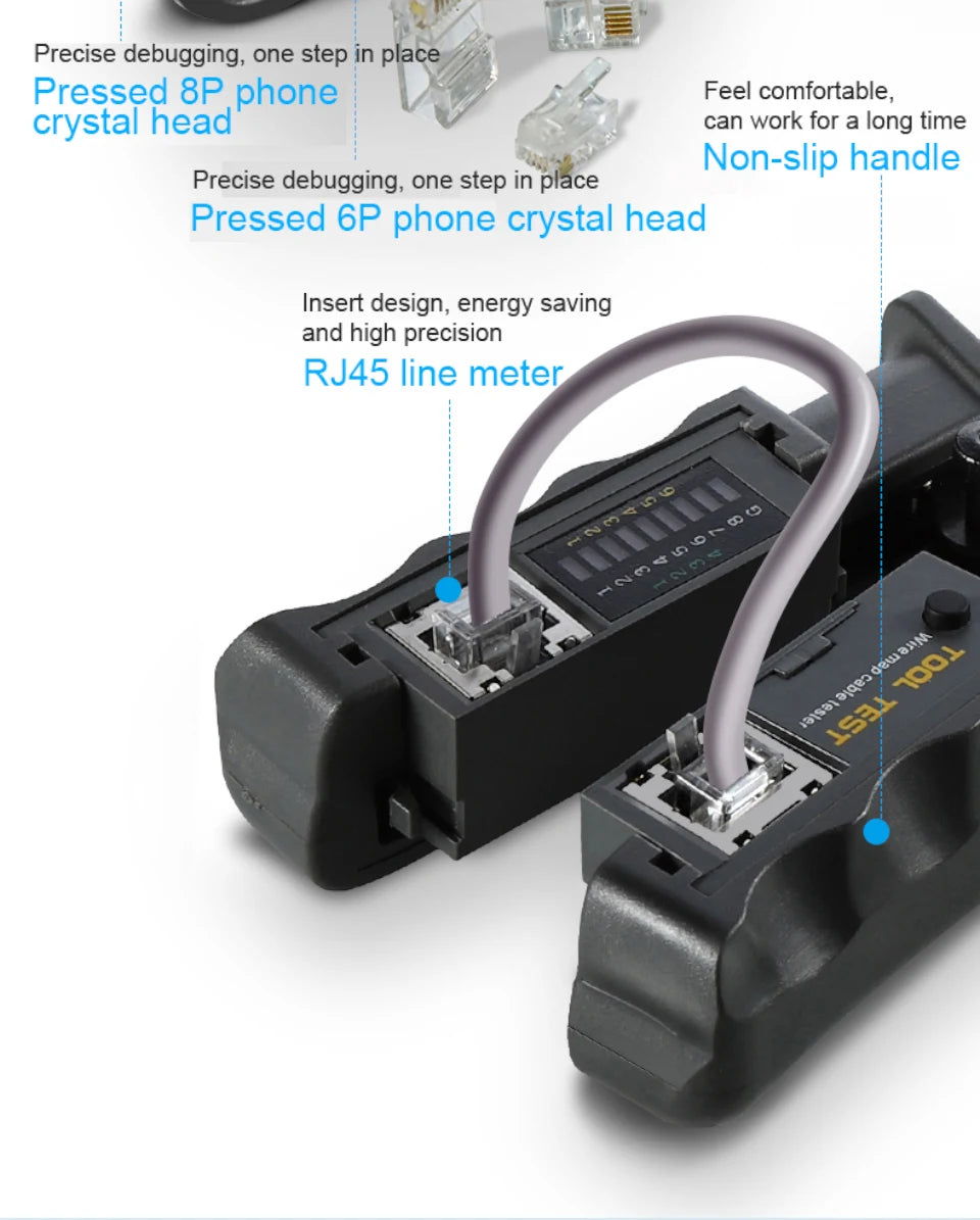 3 in 1 RJ45 Network Plier LAN Cable Crimper Pliers Cutting Three-Purpose Tool Tester 6P/8P/4P Wire Cutter Test Crimping