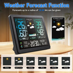 Wireless Weather Station Digital Indoor Outdoor Thermometer Hygrometer with 3 Remote Sensors Sunrise Sunset Forecast Alarm Clock