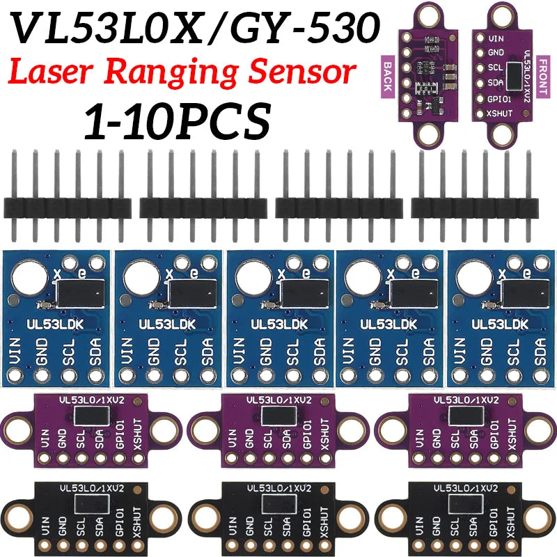 VL53L0X Time-of-Flight Laser Ranging Sensor IIC GY-530 VL53L0X VL53L1X V2 Laser Distance Module High Accuracy
