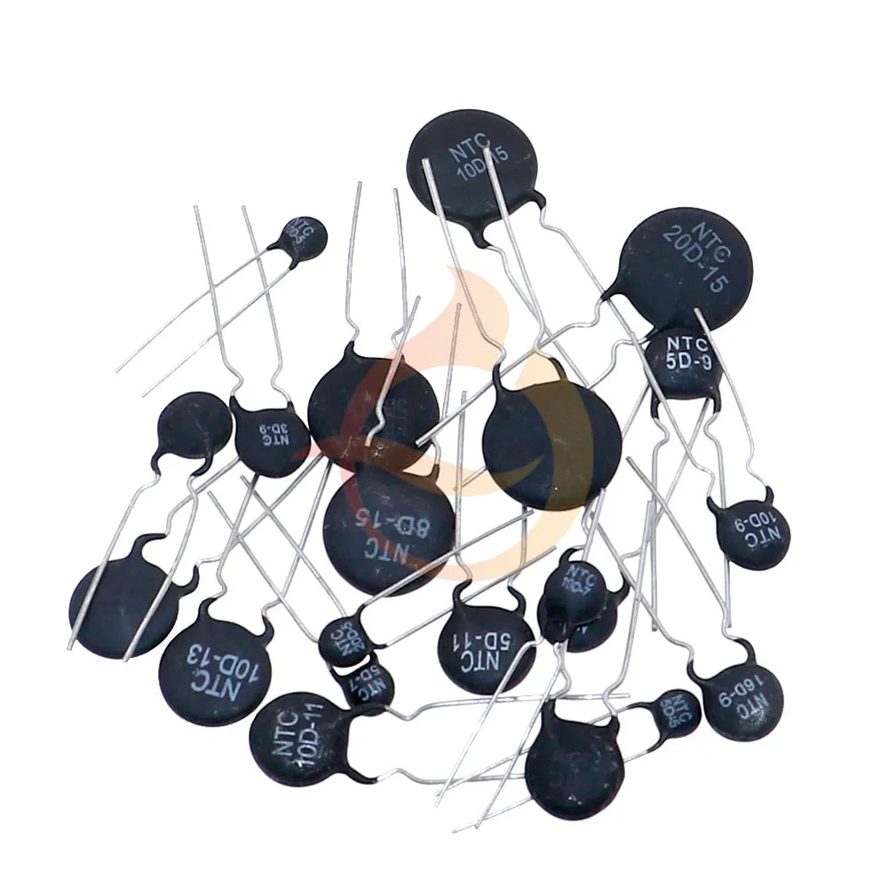 200Pcs 22Value 2.5D/3D/5D/8D/10D/20D/47D-7/9/11/13/15 NTC Thermal Resistor Negative Temperature Coefficient Assorted kit