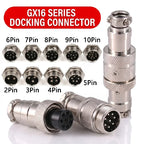 GX16 Aviation Plug Socket Connector 2/3/4/5/6/7/8/9/10Pin M16 Metal Male Female Fixing Panel Mount Docking In-line Joint Adapter