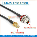 L16 N Female Waterproof Washer Nut to RP-SMA RPSMA SMA Male Female Pigtail Jumper RG58 RG-58 Extend Cable RF Connector Adapter