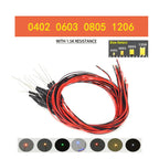 5pcs 0402 0603 0805 1206 With Resistance SMD Lamp Wired Micro Led Pre-soldered Micro Litz Wired Chip 20cm 12V for Diorama Scene