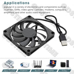Gdstime 80mm Fan DC 5V 12V 24V 80x80x10MM Brushless Cooling Fan 8010 Double Ball Cooler 8CM Axial Fan for PC Case CPU Cooling