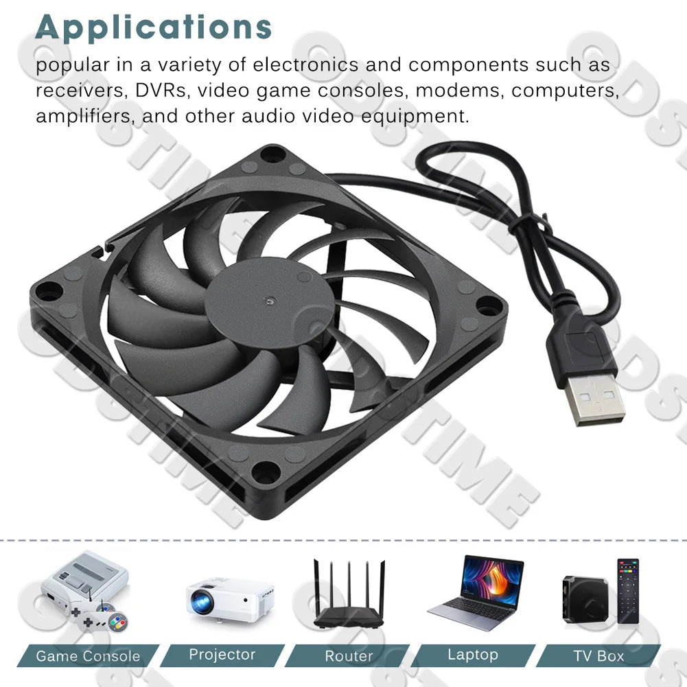 Gdstime 80mm Fan DC 5V 12V 24V 80x80x10MM Brushless Cooling Fan 8010 Double Ball Cooler 8CM Axial Fan for PC Case CPU Cooling