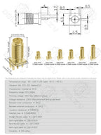 SMA Male Female Straight Connector 90 Degree Solder Edge PCB Straight Right angle Mount RF Copper Plug Socket