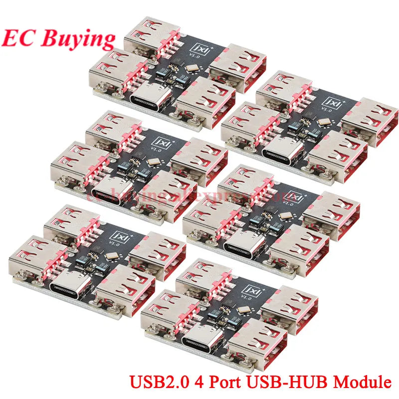 1-10Pc USBHUB USB2.0 7 4-port Controller Expansion Module USB 2.0 to 4 Channel Way Splitter USB-HUB Type-C Extender Board 40MB/S