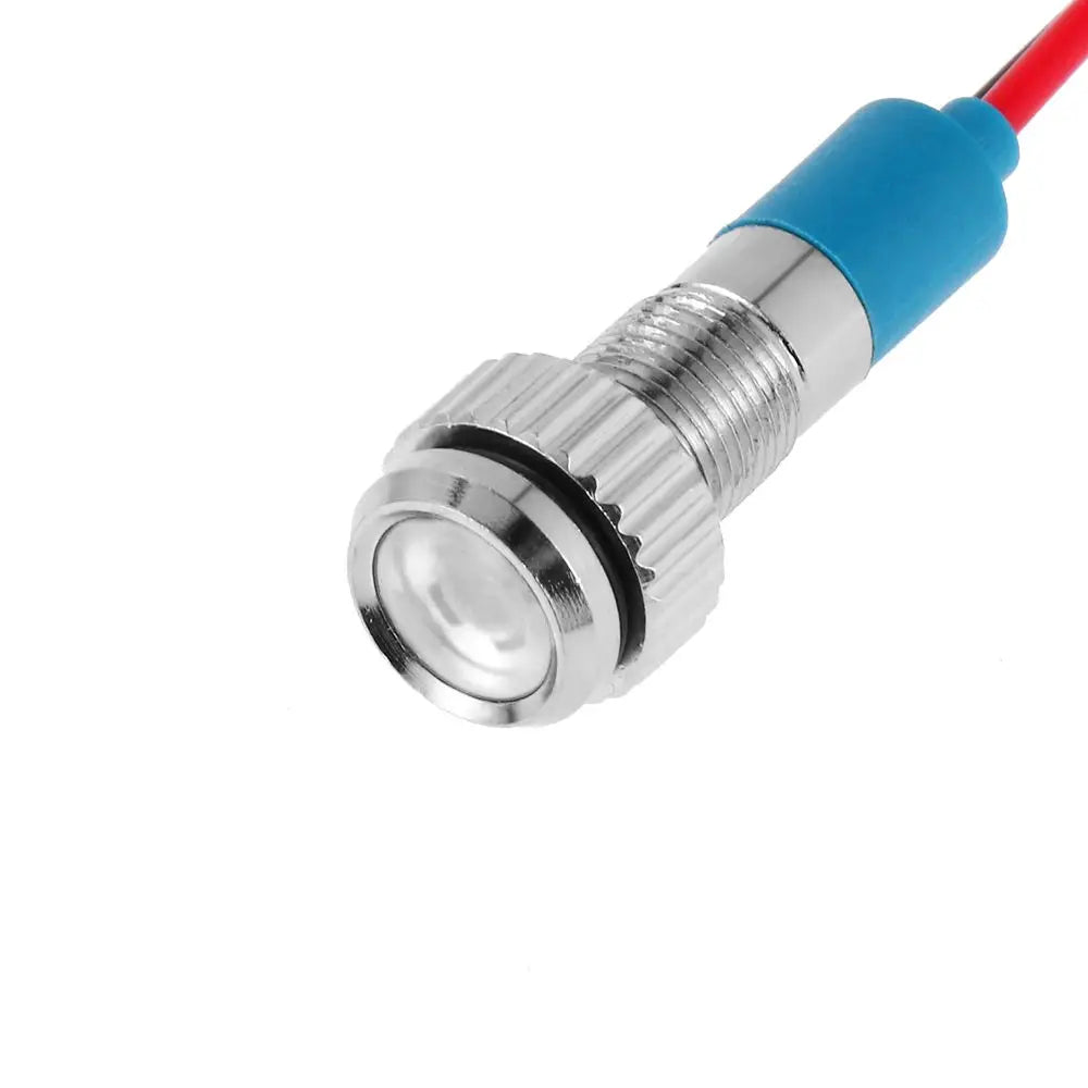 1Pc Dashboard With Wire Red Yellow Blue Green White 6mm 3V 5V 6V 9V 12V 24V 220V LED Metal Indicator Light Signal Lamp