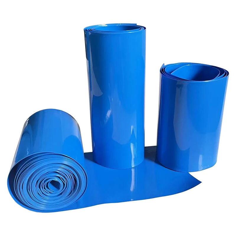 1kg Blue PVC Heat Shrink Sleeve Roll 110-450mm Wide Insulating Film for DIY Lithium Battery Pack Assembly