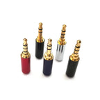 2/5PCS Copper 3/4 Pole 3.5MM Plug Male Headphone Jack with Clip 3.5MM Stereo Audio Connector for 4mm Cable Adapter